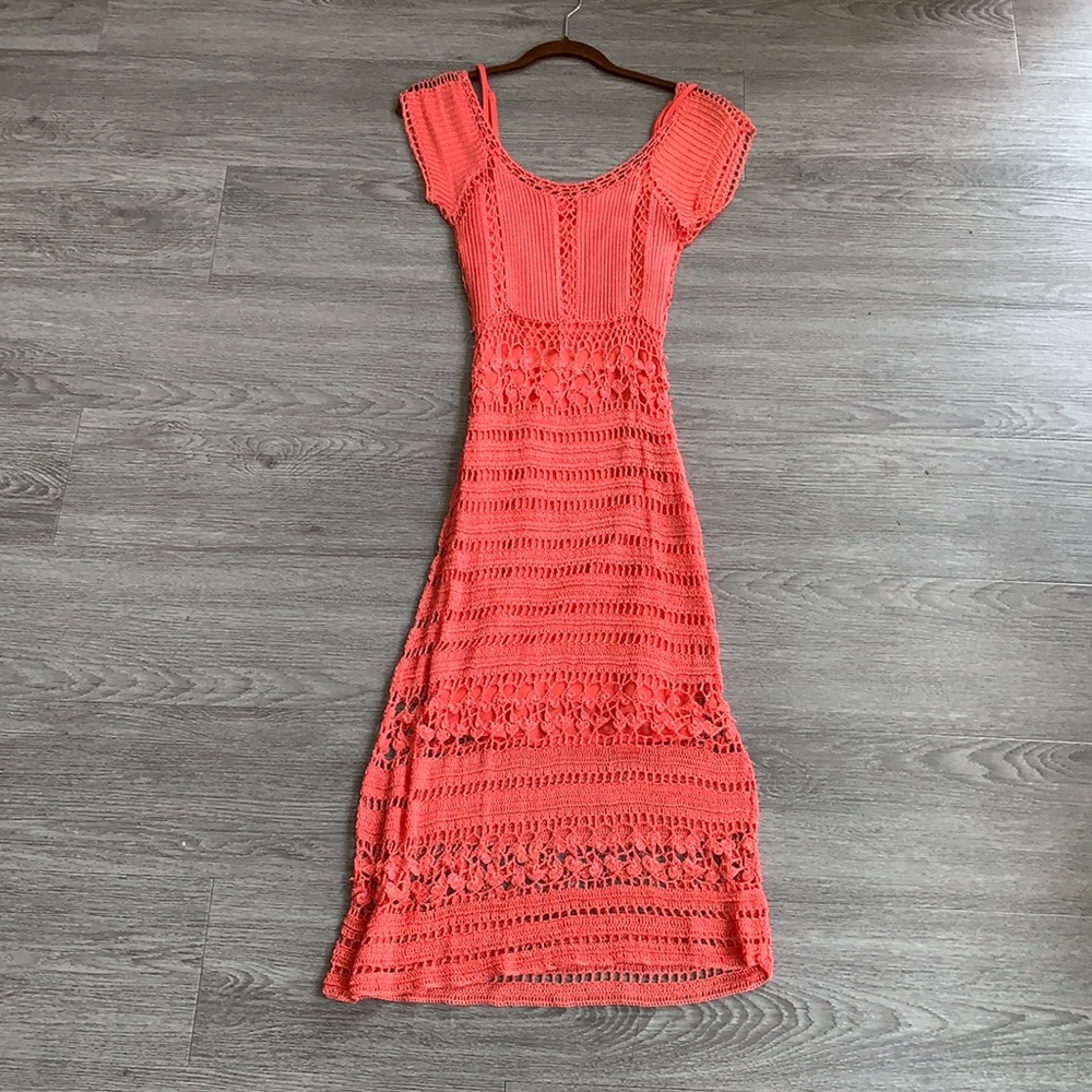 ABS crochet dress in orange/pink color! So nice!